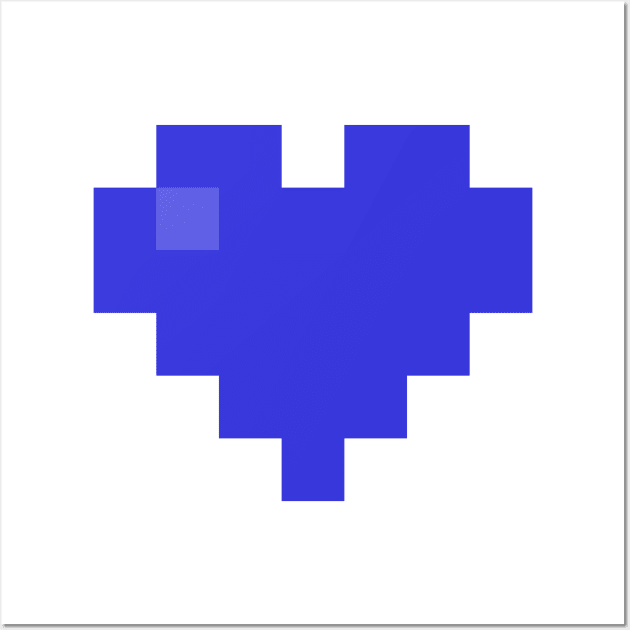 Simple Indigo Pixel Heart Wall Art by gkillerb